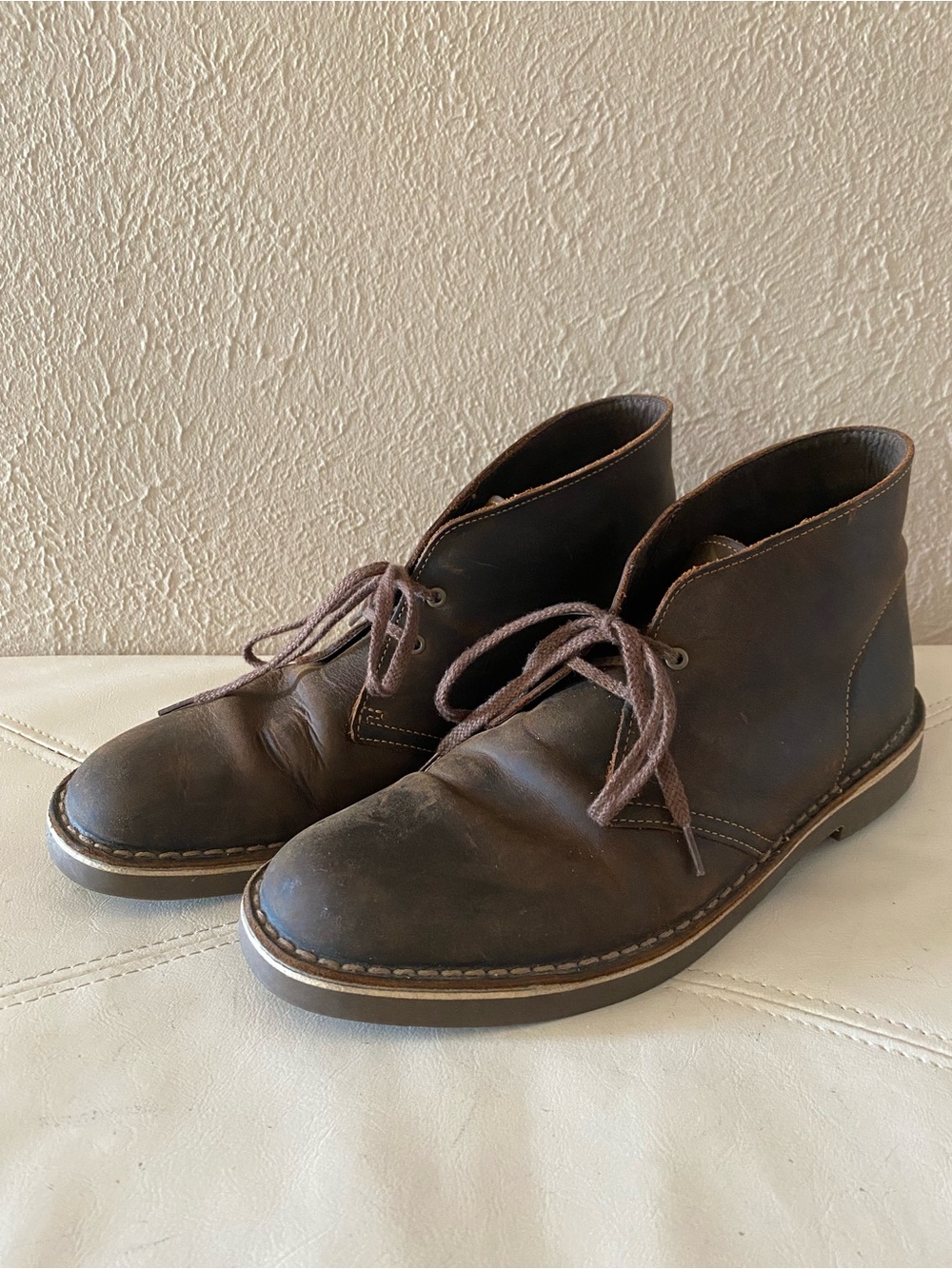 Clarks Brown Leather Chukka Boots Lace-up Cabincore Size 9.5